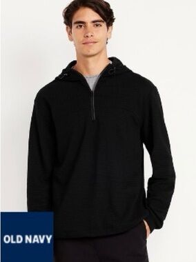 Old Navy Tech Waffle Performance Hoodie, black, men’s, Large Tall (LT), NWT